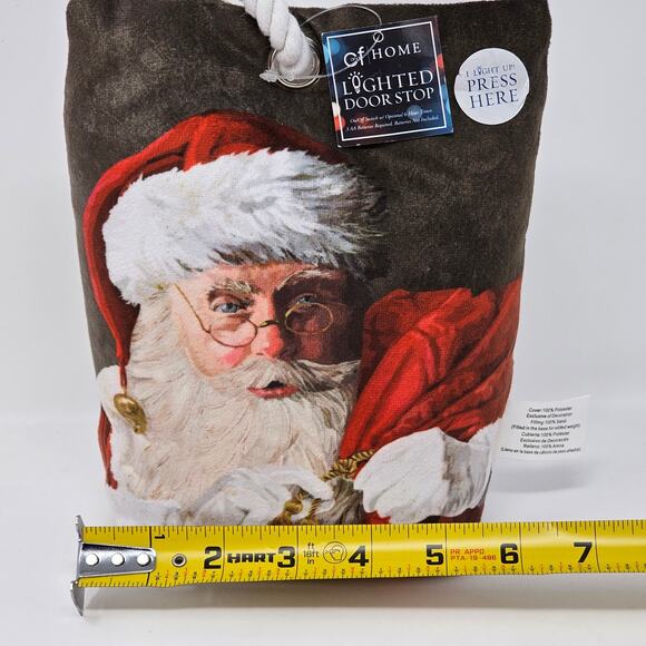 Christmas Door Stop Santa Claus Light Up Battery Operated Timer Option Weighted - Picture 6 of 9